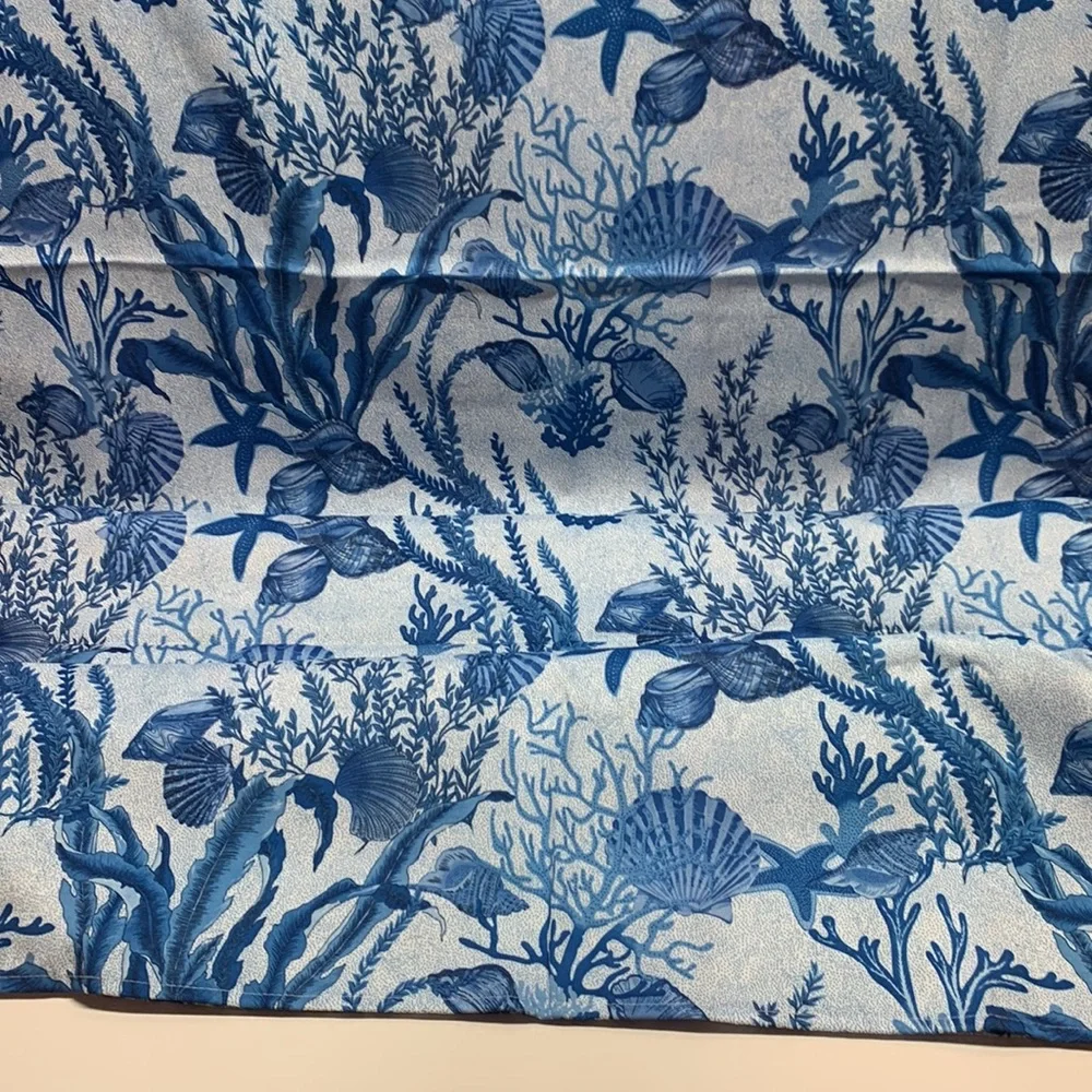 Coastal Collection fabric shower curtain seashells ocean